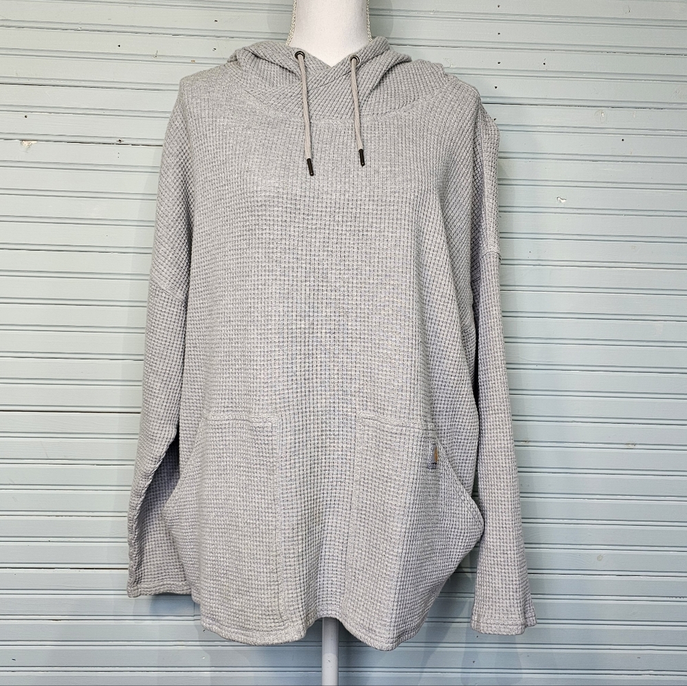 Carhartt Women Gray Relaxed Fit Heavyweight Long-Sleeve Hooded Thermal Shirt 1X